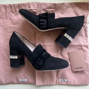 Authentic MIU MIU Suede Jewel Pumps